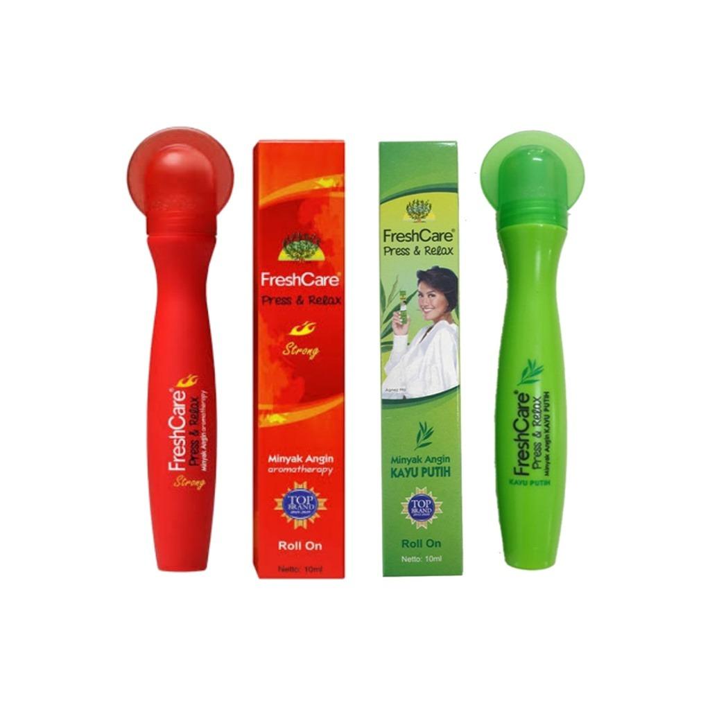 FreshCare Press & Relax Strong Roll-On - Extra Cooling Aromatherapy Oil for Instant Relief & Relaxation 10ml
