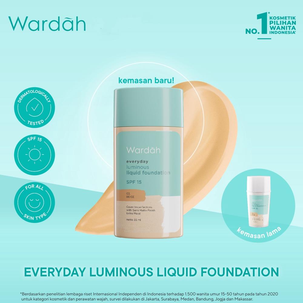 WARDAH Everyday Luminous Liquid Foundation 35ml – Natural Matte | SPF 15 | Daily Wear