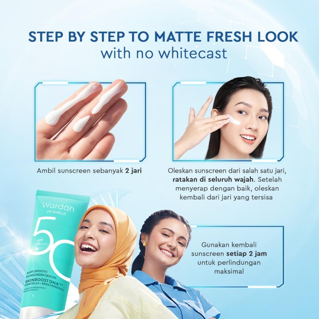 Wardah Airy Smooth UV Shield Sunscreen Serum SPF 50 PA++++ Matte & Light 25ml/40ml
