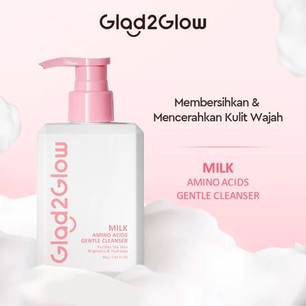 Glad2Glow – Brightening Cleanser Milk with Amino Acid 80g | Gentle Glow-Boosting Face Wash for Radiant Skin
