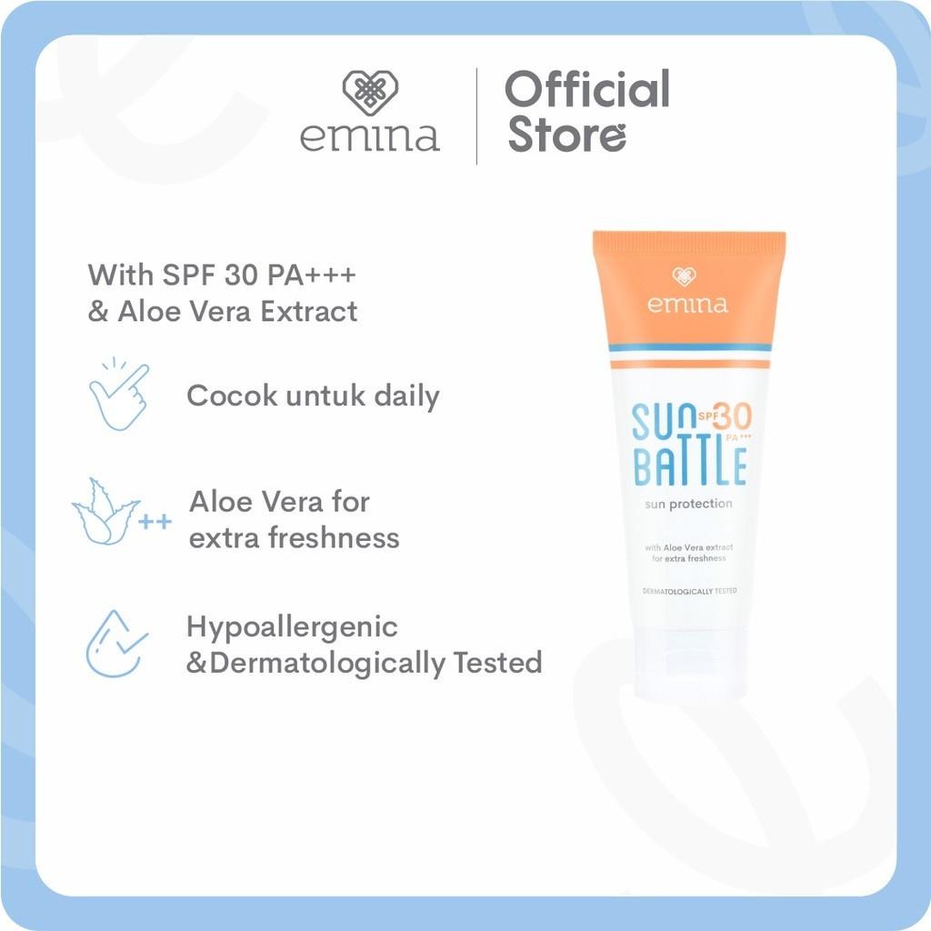 Emina Sun Battle SPF 35 PA+++ 20ml FUN SIZE NEW!! Bright Glow Sunscreen Wajah