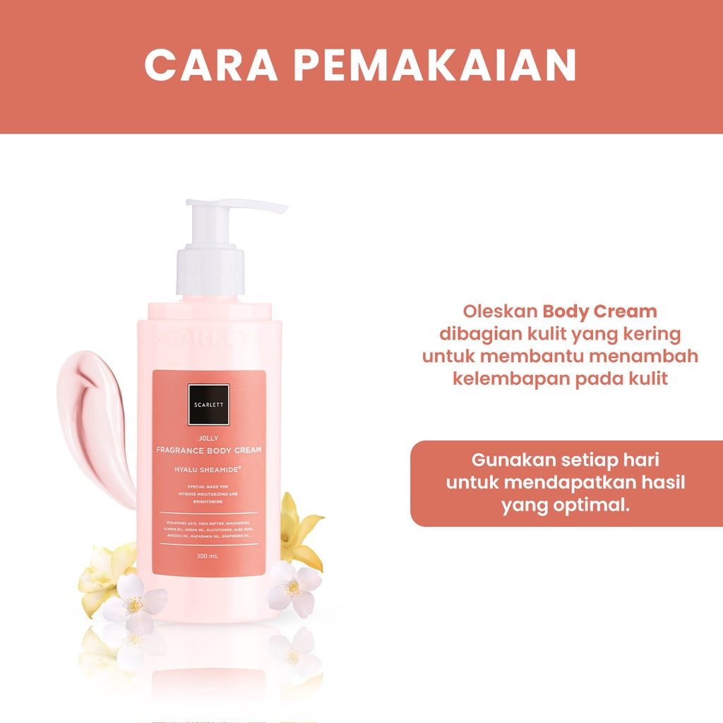 Scarlett Whitening Body Cream Jolly Twin Pack Mencerahkan dan melembabkan kulit