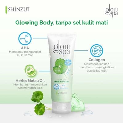 Shinzu’i Glow Spa Gel Exfoliating Cica 260ml | Gentle Brightening Gel with Natural Scrub & Cica Extract