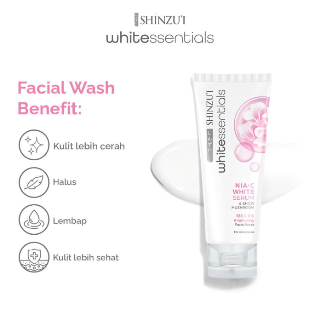 SHINZUI White Essential Double Brightening Facial Wash Snow Mushroom 20ml – Brightening Face Cleanser