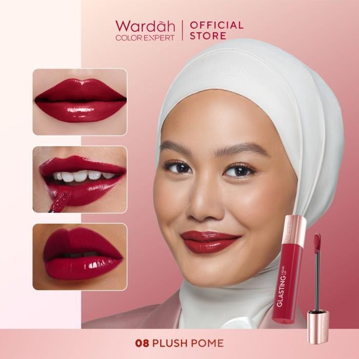 Wardah Glasting Liquid Lip | High-Pigment Glossy Color | Lightweight | Non-Sticky | Transferproof | Serba Ada!