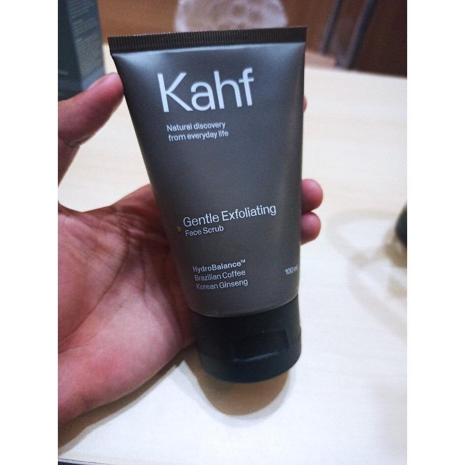 Kahf Men's Brightening Face Wash & Scrub - Fights Dark Spots Acne Marks - 100ml - Bebas Jerawat Dalam 7 Hari - Gentle Exfoliation & Deep Cleansing