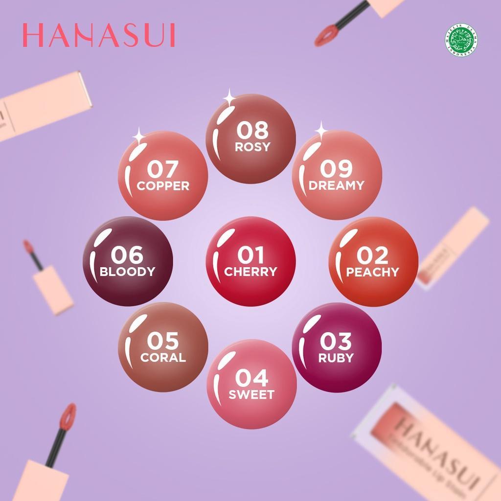 Hanasui Tintdorable Lip Stain - Long Lasting Halal Liptint with 9 Shades Available - Cherry, Cherry Berry, Sweet, Bloody, Root, Coffee, Wine