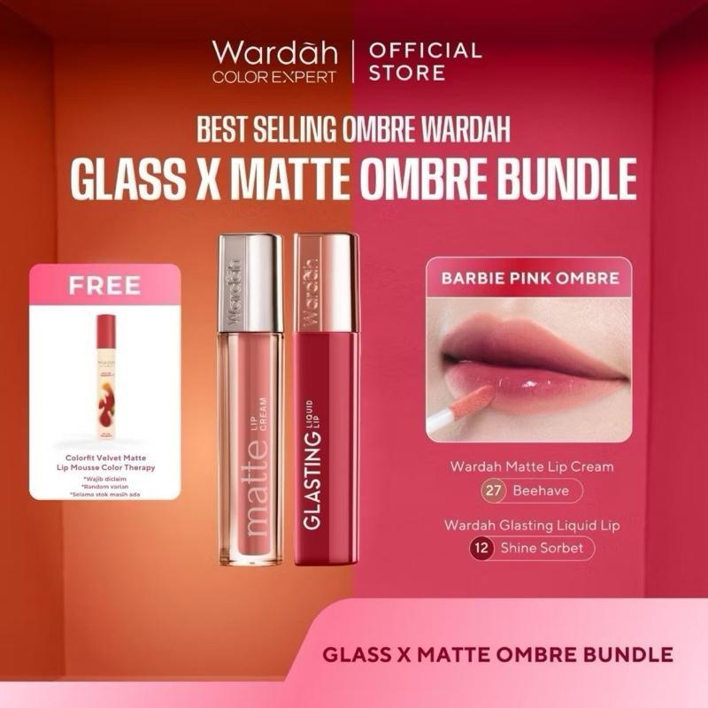 [OMBRE SET for DARK LIPS] Wardah Cleopatra Gloss & Matte – Long-Lasting Waterproof Lip Duo