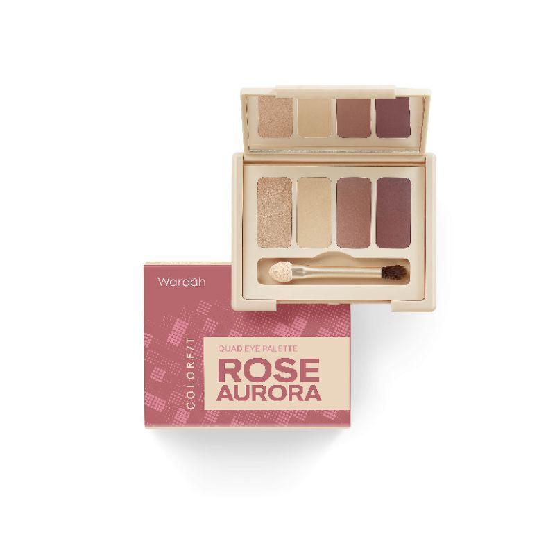 Wardah Colorfit Quad Eye Shadow Palette - Sunlit Blaze, Rose Aurora & Brunette Dawn