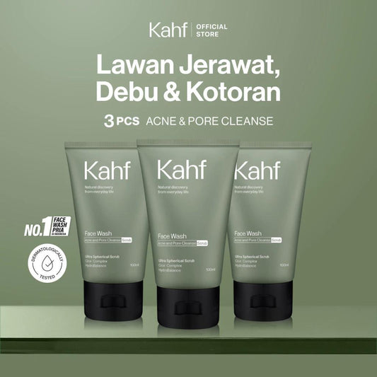 Triple Pack: Kahf Acne & Pore Cleanse Scrub Face Wash (3x100ml)