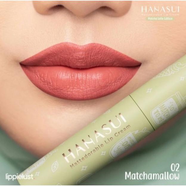 HANASUI Mattedorable Lip Cream – Lip & Cheek Tint, Boba / Matcha Latte Shades