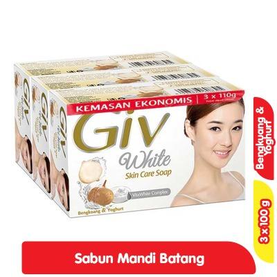Giv White Bar Soap – Bengkoang & Yoghurt 3 x 100g | Brightening Beauty Bar with Natural Extracts | Smooth, Soft & Radiant Skin with Every Wash