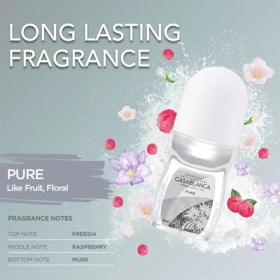 Casablanca Deodorant Roll-On – Pure White 50ml | 48H Protection & Brightening Care | Gentle on Skin, Fights Odor & Sweat | For Long-Lasting Fresh Confidence