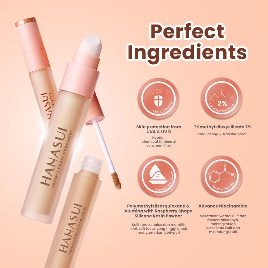 Hanasui Base Make Up Series - Poreless Mattifying Primer Perfect Stay Foundation & Perfect Cover Concealer Makeup Set