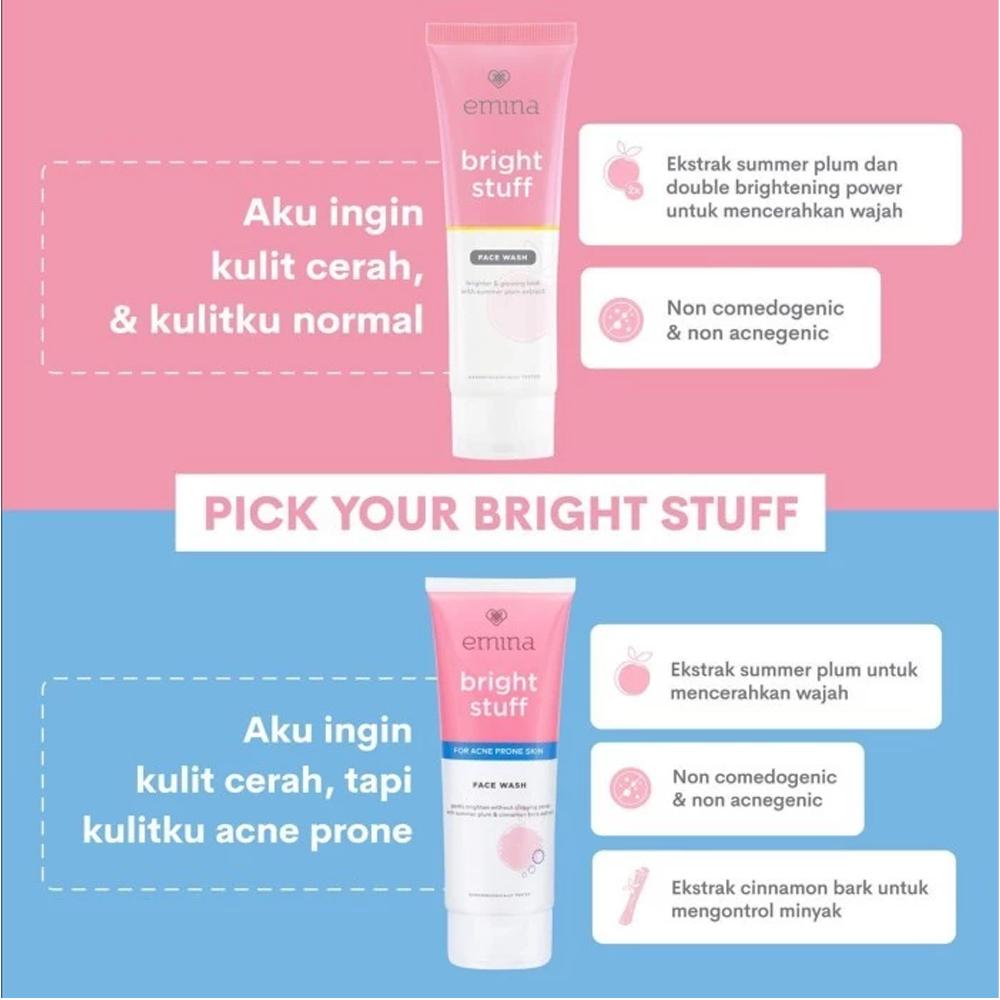 Emina Bright Clear Acne Face Wash | Gentle Cleanser for Acne-Prone Skin | 50ml / 100ml