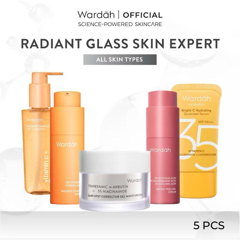 Wardah Beauty Mom’s Glow Kit – Complete Skincare Set for Dry & Sensitive Skin, Dark Spots & Dullness