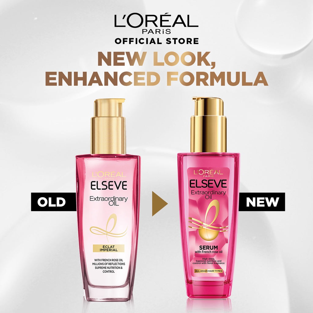 L'Oreal Paris Extraordinary Oil Pink Hair Serum - 100 ml x2 Pcs [Perawatan Rambut]
