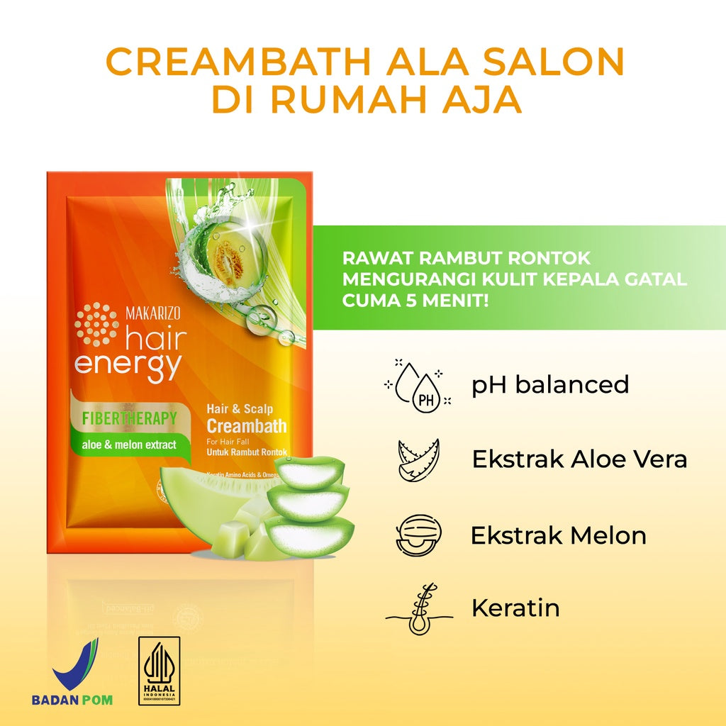 Makarizo Hair Energy Fibertherapy Hair & Scalp Creambath Aloe & Melon 30 mL