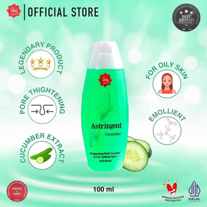 Viva Astringent Cucumber 100ml - Facial Cleansing and Skin Toner