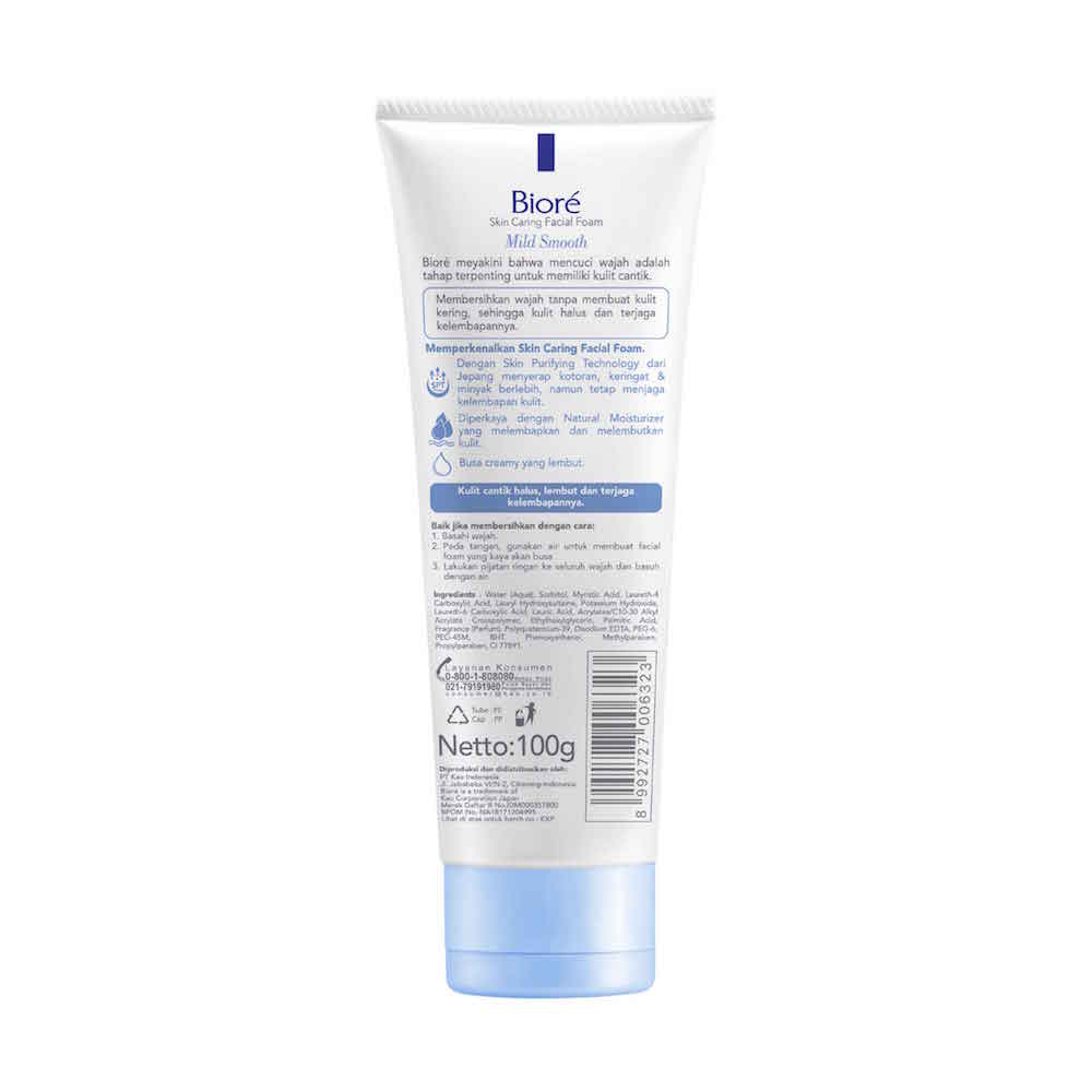 Biore Skin Caring Sabun Cuci Muka Untuk Kulit Kering Mild Smooth Natural Moisturizer 100 gr - Facial Wash