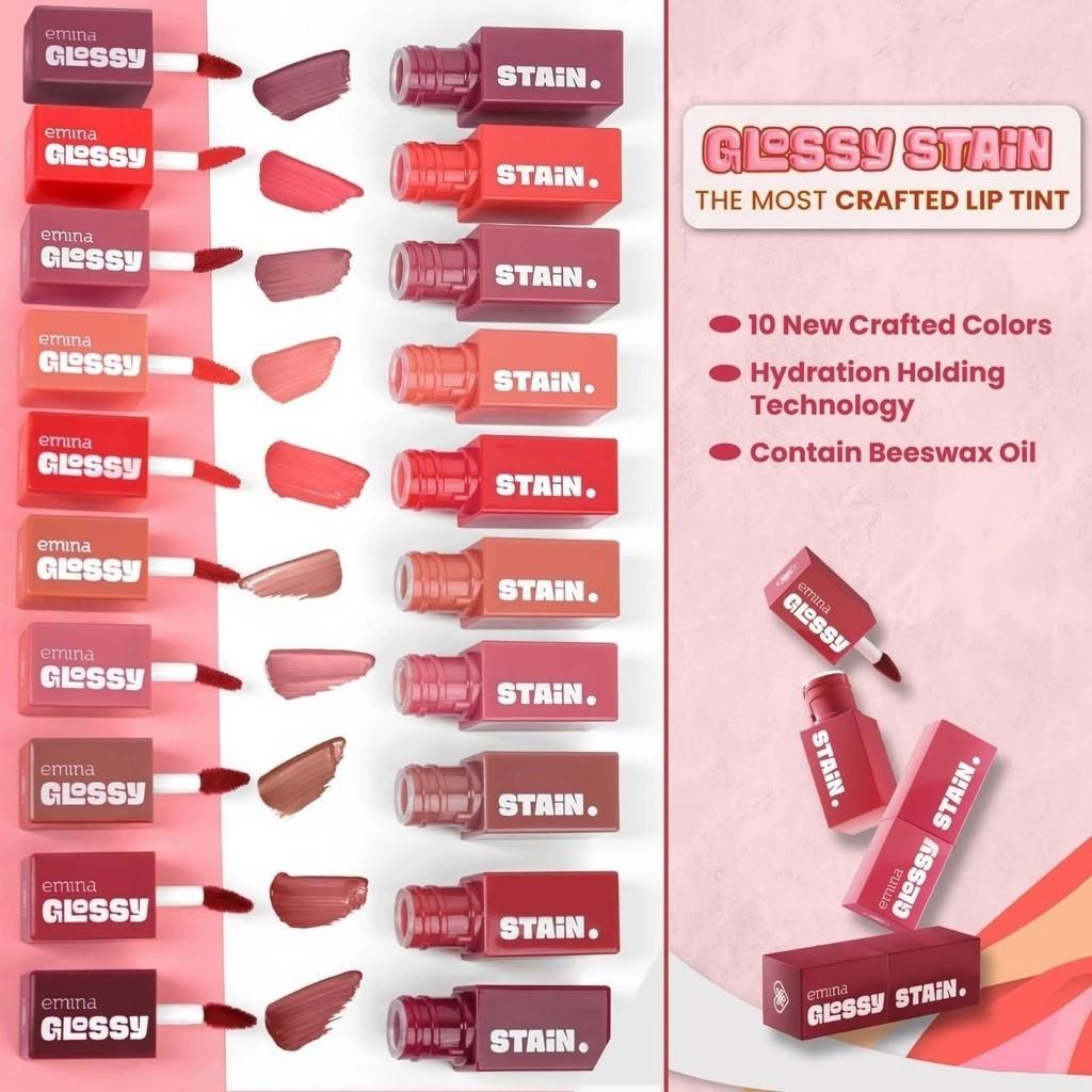 EMINA - Glossy Stain 3g | Blendable Long Lasting Lip Tint Lip Stain