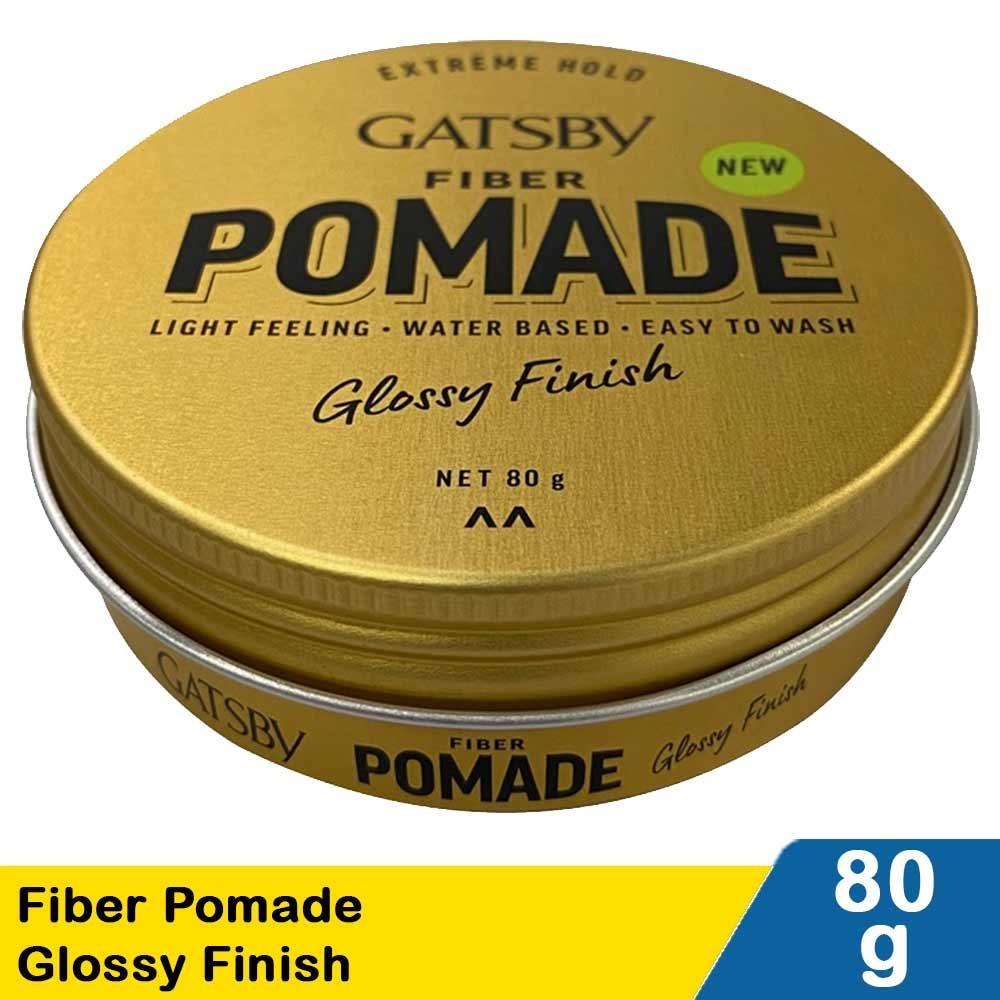 Gatsby Fiber Pomade Glossy Finish 80g – Strong Hold with Flexible Styling & Sleek Shine