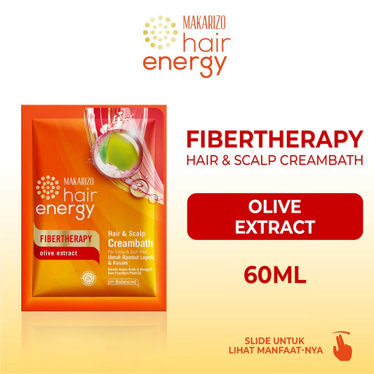 Makarizo Hair Energy Fibertherapy Hair & Scalp Creambath Olive 60 mL