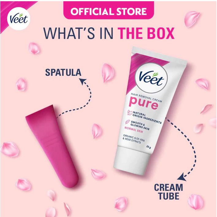 Veet Pure Hair Removal Cream 25g / 60g – Normal (Pink) / Sensitive (Blue) – Smooth Skin Formula [NEW]