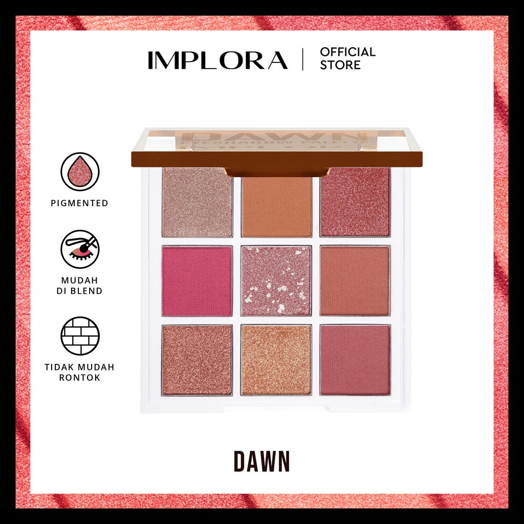 Implora Eyeshadow Palette | Kosmetik Mata | 9 Warna Blenadable Pigmented Halus