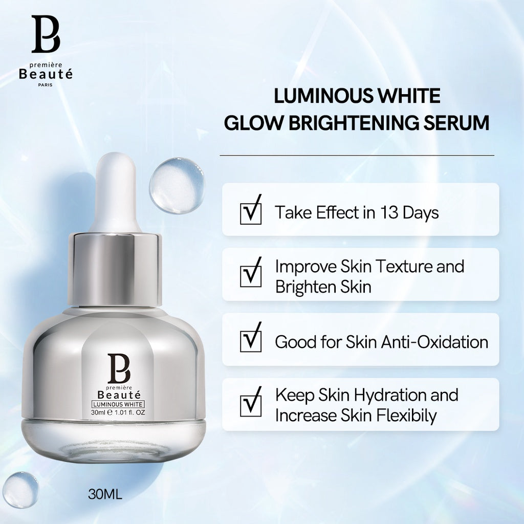 PREMIERE BEAUTE Whitening Serum 30ml  Niacinamide Centella Luminous White Glow Brightening Serum Kulit Kusam Noda Hitam Bekas Jerawat Eksfoliasi Brightening Serum serum wajah glowing dan putih untuk Kulit Kenyal HalusBebas Jerawat dan Tampak Mud
