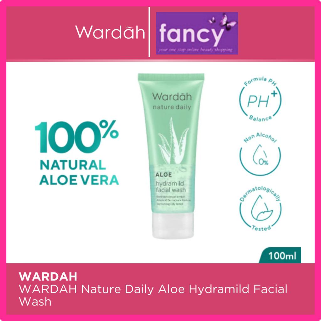 Wardah CICA+ Aloe Low pH Hydramild Facial Wash 50ml Nature Daily - Gel Pembersih Wajah Melembabkan & Menyegarkan