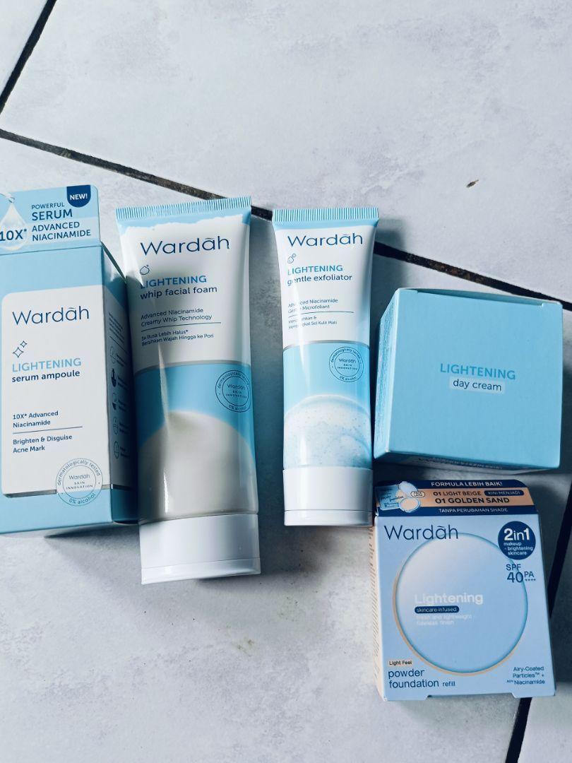 WARDAH [3 pcs] Complete Skincare Set | Face Wash + Day Cream + Serum/Toner | Lightening, Perfect Bright, Crystal Secret | Daily Solution for Glowing Healthy Skin