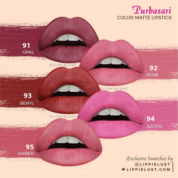 Purbasari Lipstick Color Matte Pcs/ Lipstick Matte / Lipstick tahan 12jam - Ringan dan lembut di bibir
