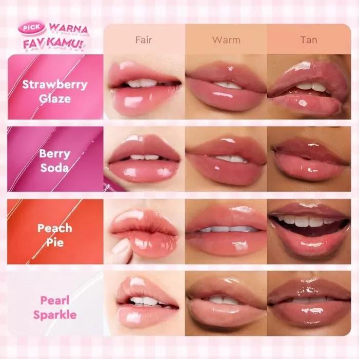 Glad2Glow BRIGHTENING LIP SERUM 7g 3in1 - Brightens Moisturizes Adds Color 24 Hour Hydration Nutrition Strawberry Flavor