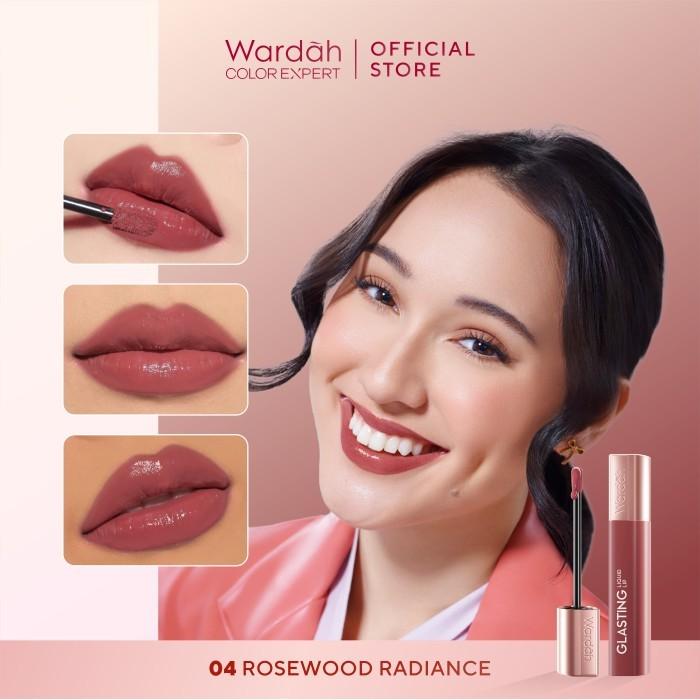 Wardah Glasting Liquid Lip | High-Pigment Glossy Color | Lightweight | Non-Sticky | Transferproof | Serba Ada!