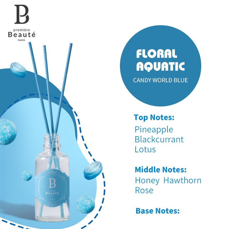 PREMIERE BEAUTE Aromatic Rattan Reed Diffuser oil Aromatherapy Replenisher Pewangi Pengharum Ruangan