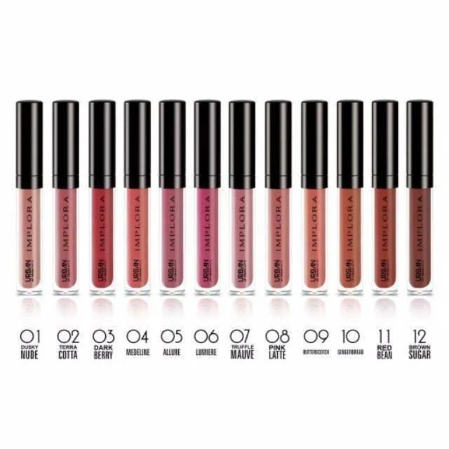 Implora Urban Lip Cream Matte Lip Velvet NEW - 100% Original Product by Implora Cosmetics - 6 Shades Available