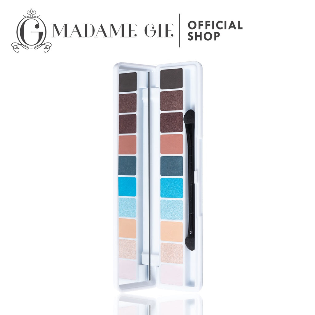 [FLASH SALE] Madame Gie Eye Illusions Moondust Temptation Eyeshadow Palette 10 Warna - Makeup Eyeshadow | Shimmer & Matte | Pigmented & Tahan Lama | Blendable | Natural Look