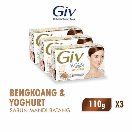 GIV Beauty Soap White Bengkoang & Yoghurt 3x110g – Brightening & Moisturizing Body Soap