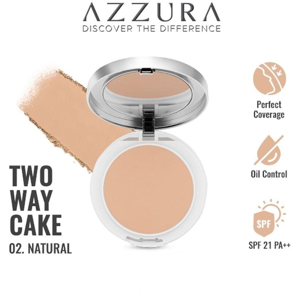 Azzura Two Way Cake 01 Light Beige 12g - Smooth Matte Coverage for Fair Skin with Oil Control & SPF 21 PA++