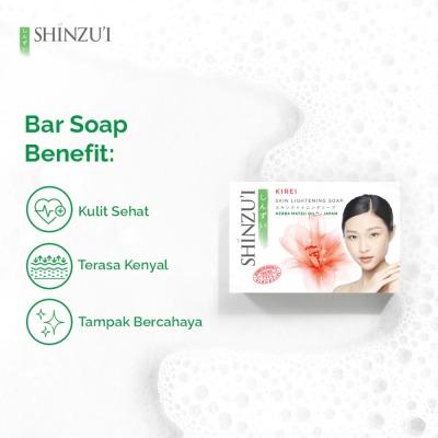 Shinzu’i Kirei Skin Lightening Bar Soap 3 x 100g – Brightening Herbal Soap for Radiant & Smooth Skin