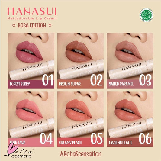 Belia HANASUI Mattedorable Lip Cream  Tintdorable Lip Tint  Tintdorable Lip Stain  Lip Tint  Halal  Liptint lipstick Cosmetic Lip aqua