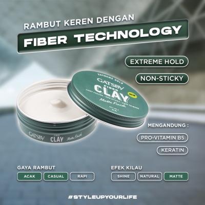 Gatsby Fiber Clay Matte Hair Wax – Strong Hold, Natural Finish, 80g