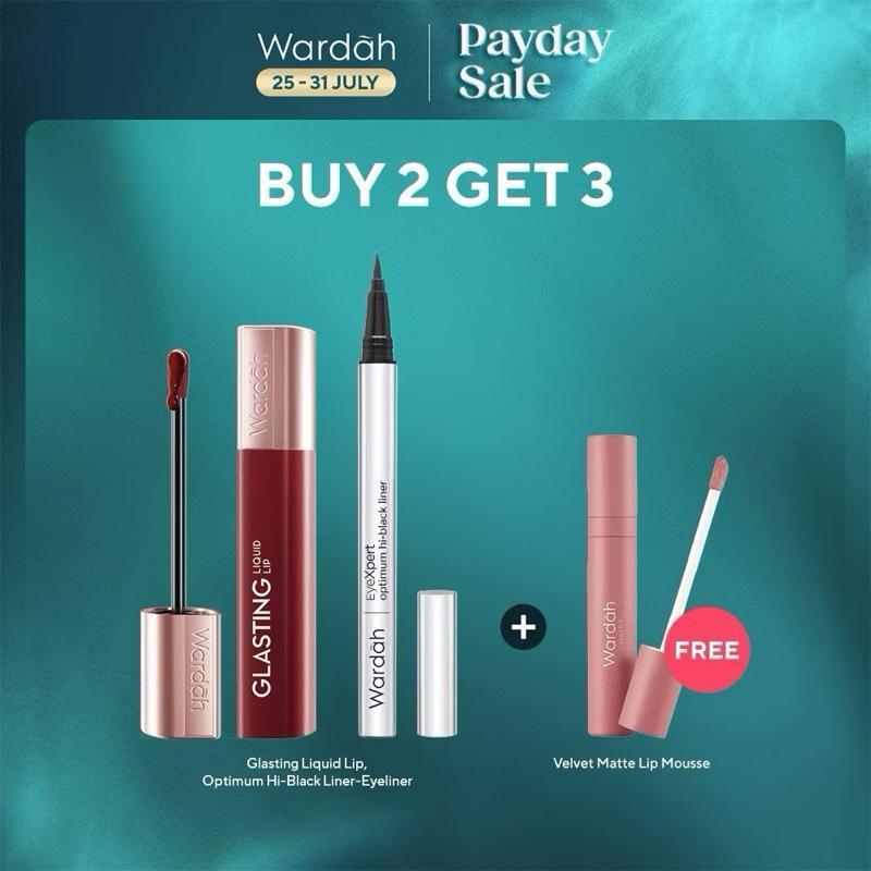 [BUNDLE DEAL] Wardah Eye & Lip Essentials Set – Waterproof Eyeliner + Glasting Lip + FREE Lip Mousse!