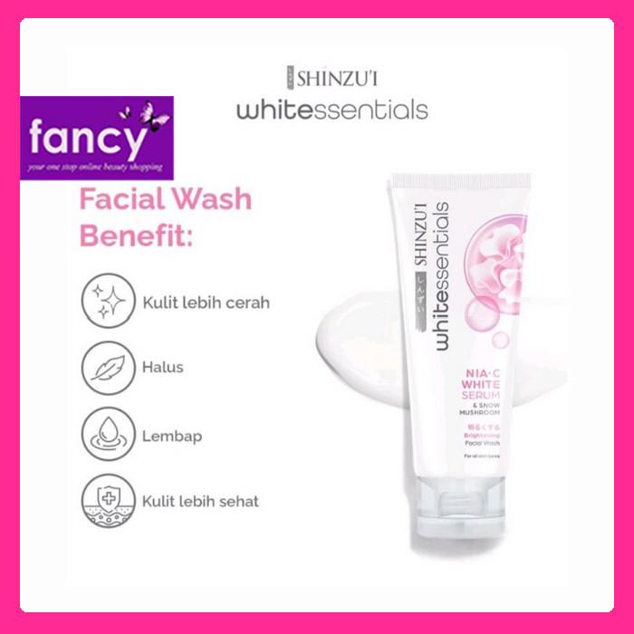Shinzui Whitessentials Nia-C Brightening Snow Mushroom / Cica Acne Facial Wash 80g – Tasya Farasya Approved