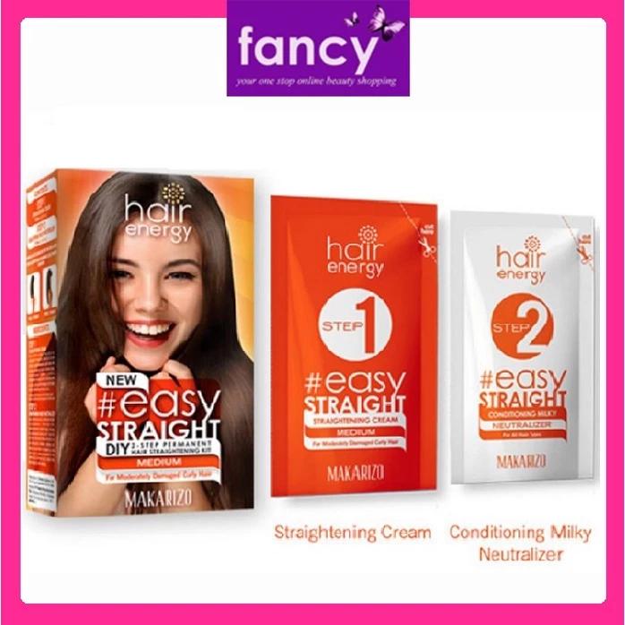 Makarizo HairEnergy EasyStraight Set - 120ml Straightening Cream & Milky Neutralizer for Healthy Shiny Straight Hair
