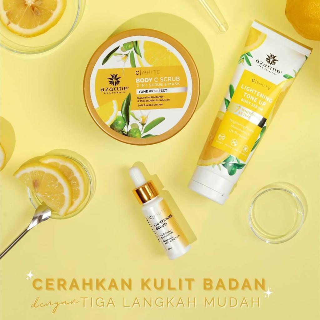 Azarine C-White Series - Day & Night Cream, Essence, Facial Cleanser, Body Scrub & Cleanser for Brightening Glow