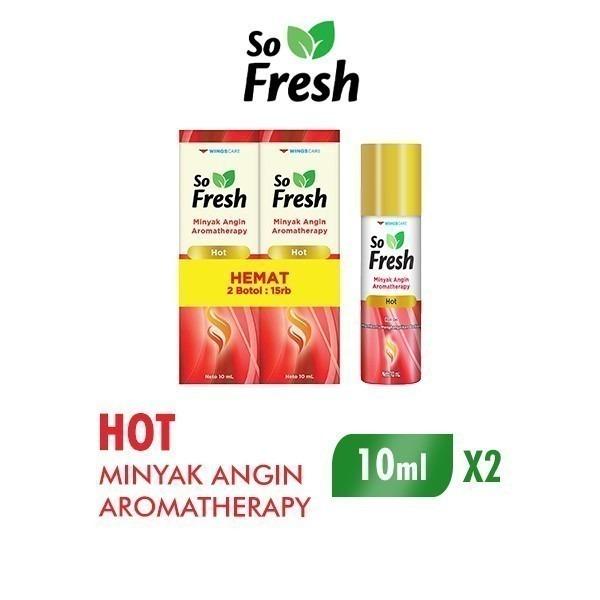 So Fresh Aromatherapy Oil Hot – 2x10ml Herbal Roll-On for Muscle Pain, Headache & Relaxation Relief