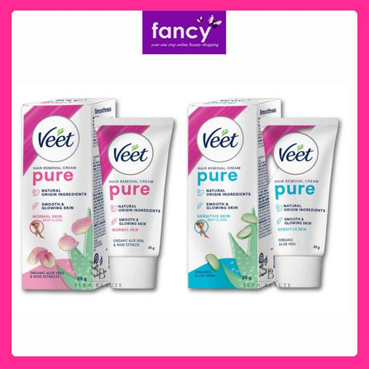 Veet Pure Hair Removal Cream 25g / 60g – Normal (Pink) / Sensitive (Blue) – Smooth Skin Formula [NEW]