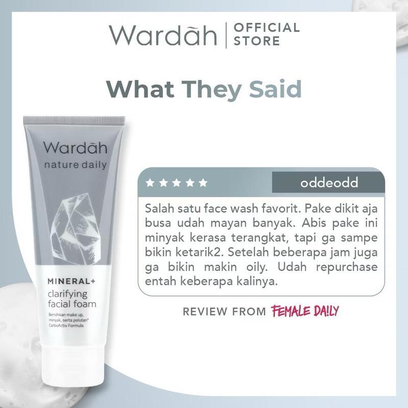 WARDAH Mineral+ Clarifying Foam | Deep Cleanse for Oily & Acne-Prone Skin with CarboActiv Power